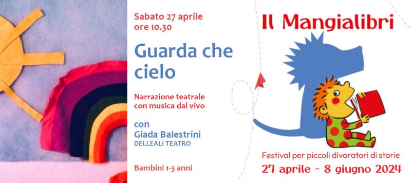 banner per "Guarda che cielo" a cura di delleAli Teatro